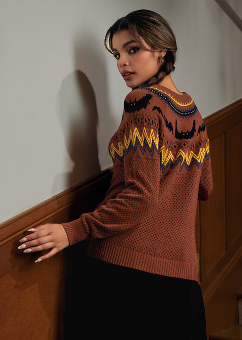 It Be Like 'Bat' Fair Isle Sweater