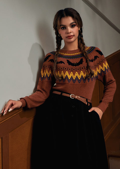 It Be Like 'Bat' Fair Isle Sweater