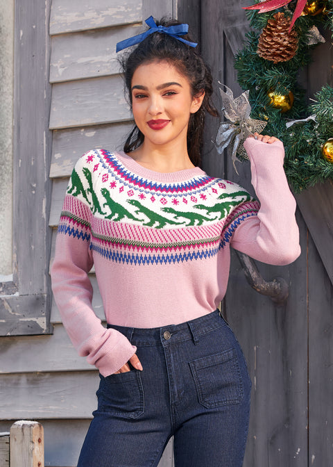 Retro Charm Raglan Sweater