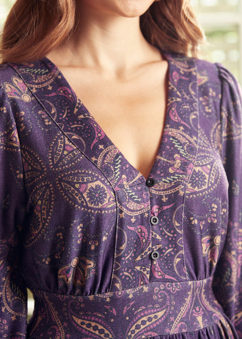 Goldie Hour V-Neck Midi Dress