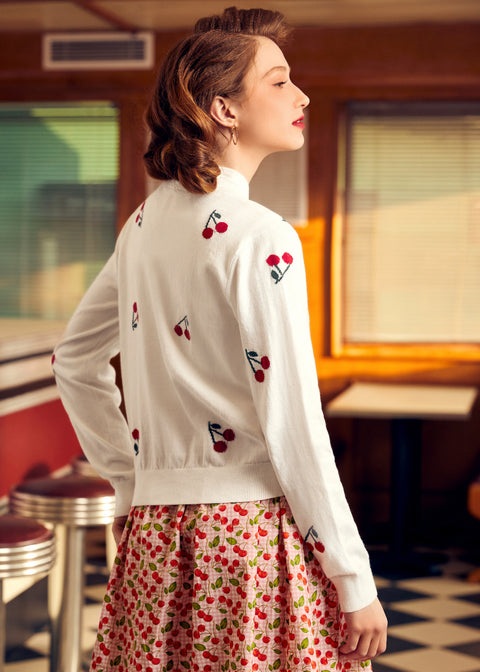 Cherry on Top Crew Neck Cardigan