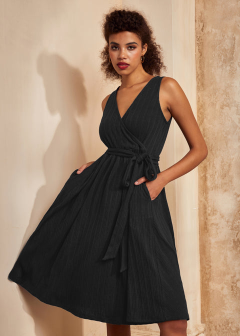 Instant Energy Faux-Wrap Knit Dress