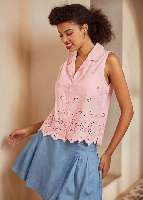 Spotlight Spark Embroidered Sleeveless Shirt