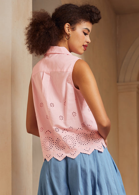 Spotlight Spark Embroidered Sleeveless Shirt