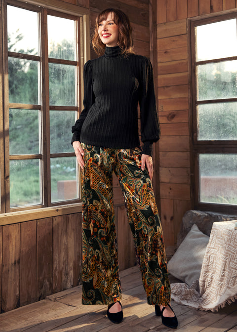 Retro Rendezvous Balloon Sleeve Turtleneck