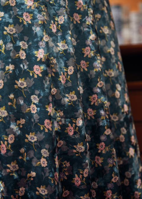 Golden Whispers Velvet Maxi Skirt