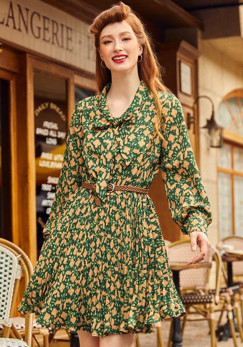 Tail to Tell Pleated Fit & Flare Dress