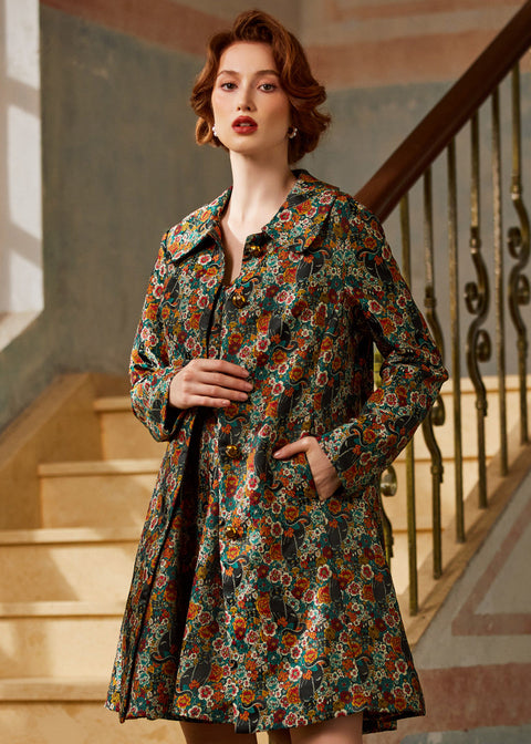 Timeless Brocade Midi Coat