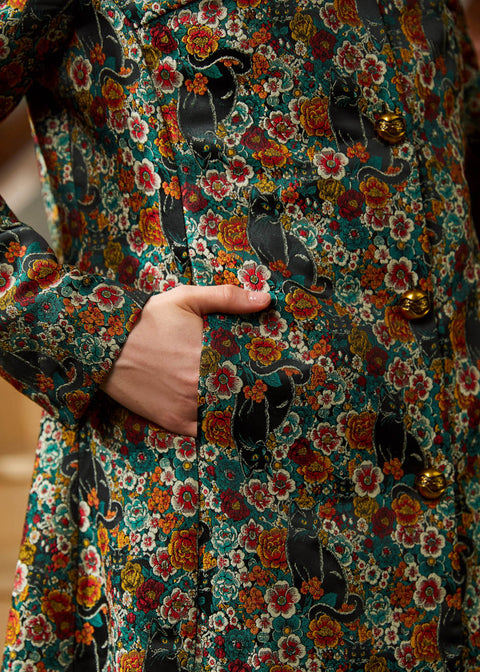 Timeless Brocade Midi Coat