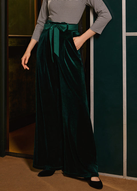 Cider, Spice & Everything Nice Wide Leg Velvet Pants
