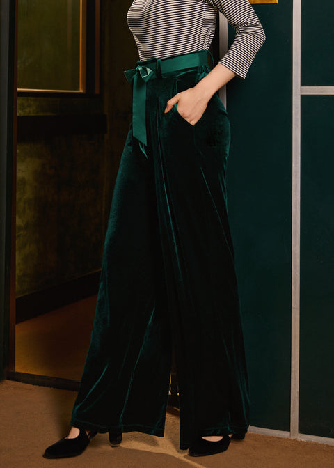 Cider, Spice & Everything Nice Wide Leg Velvet Pants