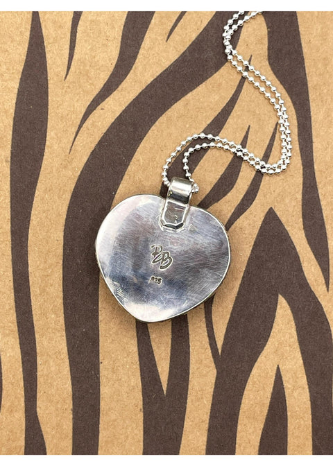 Billiard 8-Ball Heart Pendant Turquoise