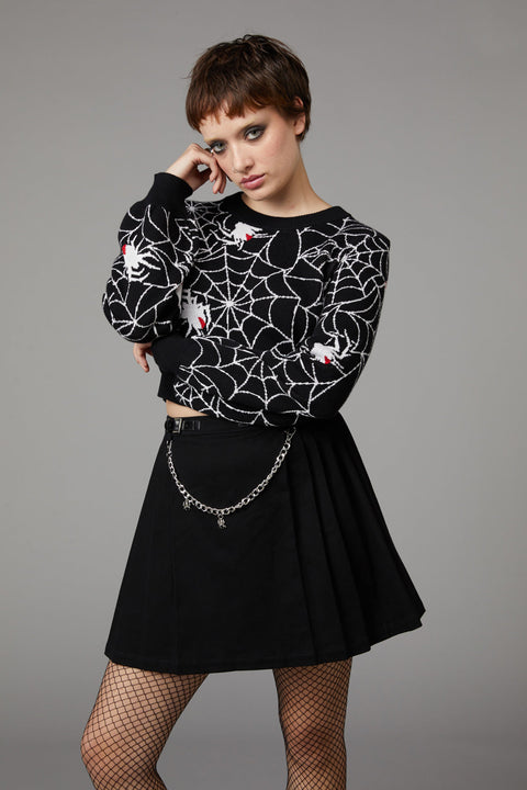Arachnid Knit Cropped Sweater