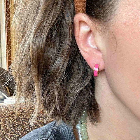 Chunky Huggie Hoop Earrings - 16 Color Options