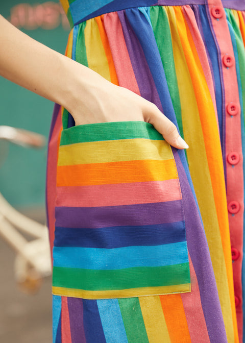 PRESALE More Is More Rainbow Stripe Dress