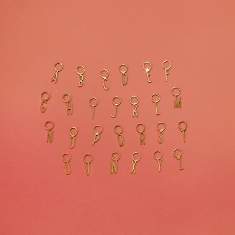 Letters Huggie Hoop Charm (Single)