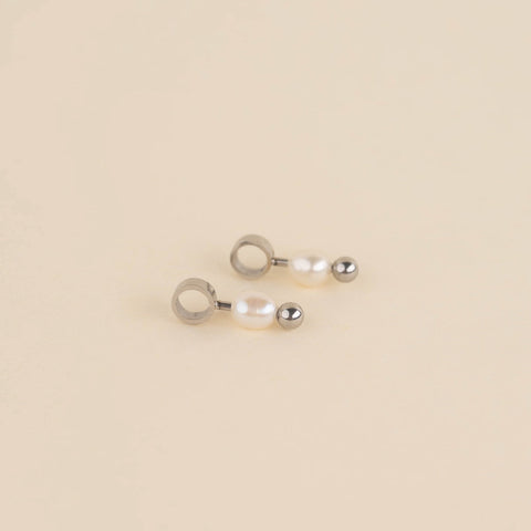 Mini Natural Pearl Huggie Hoop Charms