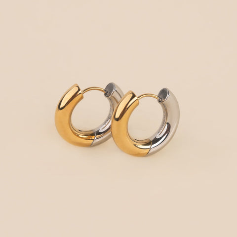 Titanium Chunky Rounded Huggie Hoop Earrings