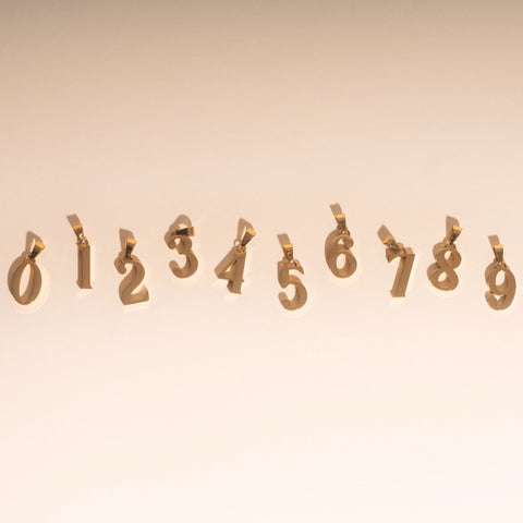 Number Necklace Charm (Single)