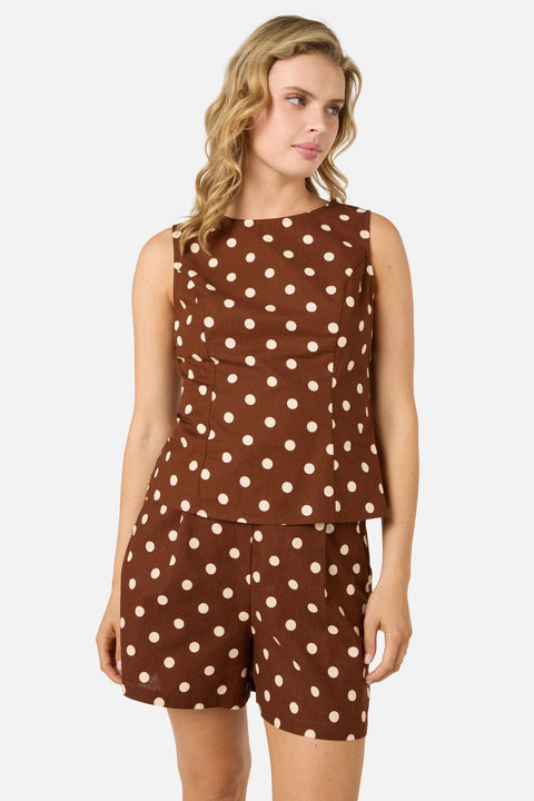 Polka Dot Shell Top