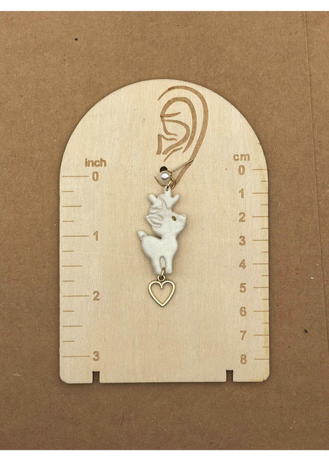 Holiday Pearlescent Reindeer Earrings