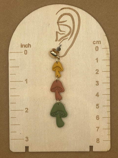 Triple Mushroom Dangle Earrings